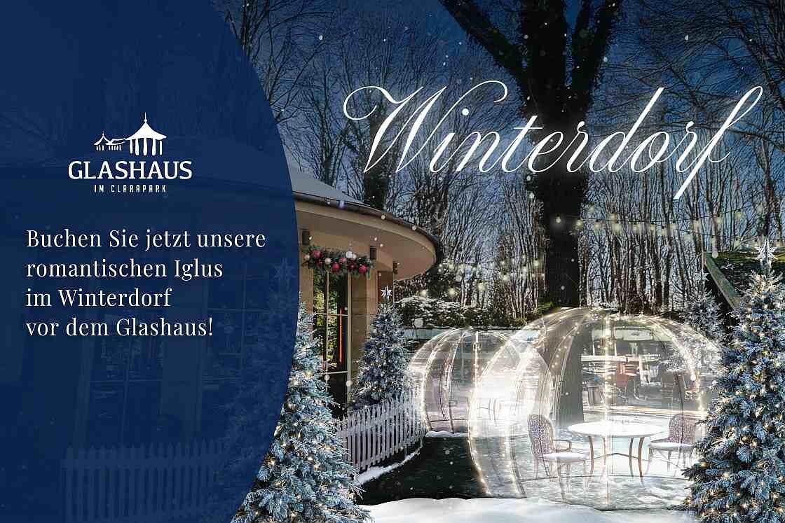 Iglu mieten im Winterdorf am Glashaus Leipzig